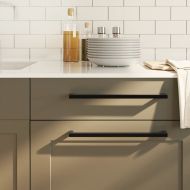 Дръжки за шкафове, 10 бр, черни, 320 мм, неръждаема стомана