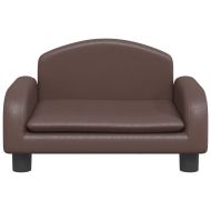 Детски диван кафяв 50x40x30 см изкуствена кожа