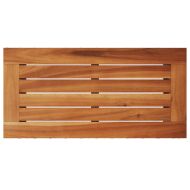 Градинска странична маса с дървен плот, черна, 58x27,5x55 см, полиратан