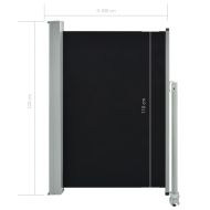 Прибираща се странична тента, 120х300 см, черна
