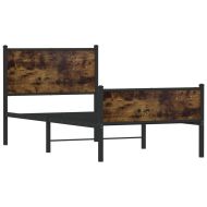 Метална рамка за легло, без матрак, опушен дъб, 75x190 см