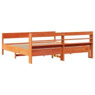 Рамка за легло без матрак, восъчнокафяв, 200x200 см, бор масив