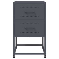 Нощни шкафчета 2 бр антрацит 36x39x60,5 см стомана