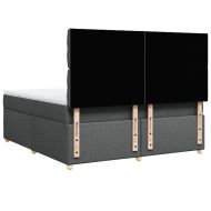 Боксспринг легло с матрак, тъмносиво, 180x200 см, плат