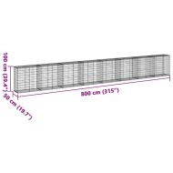 Габионна кошница с покритие, 800x50x100 см, поцинковано желязо