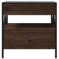 Маса за кафе с Infinity LED, кафяв дъб, 50x50x51 см