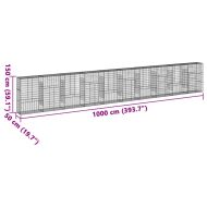 Габионна кошница с покритие, 1000x50x150 см, поцинковано желязо