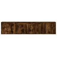 Стенен ТВ шкаф с LED, опушен дъб, 180x31x39,5 см