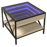 Маса за кафе с Infinity LED, сонома дъб, 50x50x38 см
