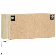 Стенен ТВ шкаф с LED осветление, сонома дъб, 80x31x38 см
