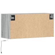 Стенен ТВ шкаф с LED осветление, сив сонома, 80x31x38 см