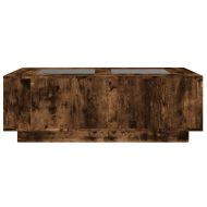 Маса за кафе с Infinity LED, опушен дъб, 116x69x40 см