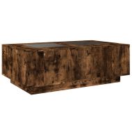 Маса за кафе с Infinity LED, опушен дъб, 116x69x40 см
