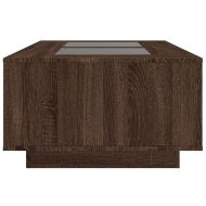 Маса за кафе с Infinity LED, кафяв дъб, 116x69x40 см