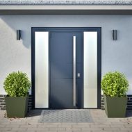 Градински кашпи, 2 бр, маслиненозелени, 50x50x50 см, стомана