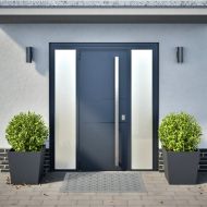 Градински кашпи, 2 бр, антрацит, 50x50x50 см, стомана