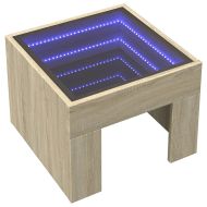 Маса за кафе с Infinity LED, дъб сонома, 40x40x30 см