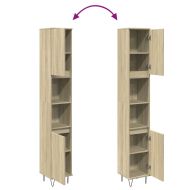 Шкаф за баня, сонома дъб, 30x30x190 см, инженерно дърво