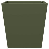 Градински кашпи, 2 бр, маслиненозелени, 40x40x40 см, стомана