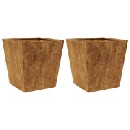 Градински саксии 2 бр. 40x40x40 см Изветряла стомана