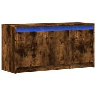 ТВ шкаф с LED, опушен дъб, 100x34x50 см, инженерно дърво