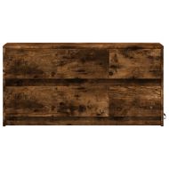 ТВ шкаф с LED, опушен дъб, 100x34x50 см, инженерно дърво