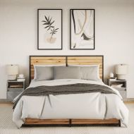 Стенни ТВ шкафове с LED лампи, 2 бр, бетонно сиви, 41x31x45 см