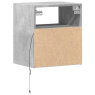 Стенни ТВ шкафове с LED лампи, 2 бр, бетонно сиви, 41x31x45 см