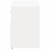 Стенен ТВ шкаф с LED осветление, бял, 100x31x45 см