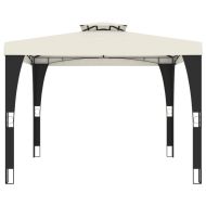 Беседка с двоен покрив, кремава, 2,98x2,98 м, стомана