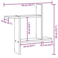 Стенни рафтове, 2 бр, бели, 50x12x50 см, инженерно дърво