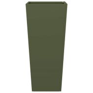Градинска кашпа, маслиненозелена, 35x35x75 см, стомана