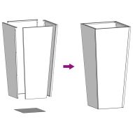 Градинска кашпа, маслиненозелена, 35x35x75 см, стомана