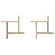 Стенни рафтове, 2 бр, дъб сонома, 50x12x50 см, инженерно дърво