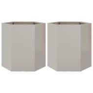 Градински кашпи 2 бр шестоъгълна 46x40x45см неръждаема стомана