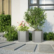 Градински кашпи 2 бр шестоъгълна 46x40x45см неръждаема стомана