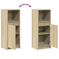 Сайдборд с LED, дъб сонома, 38x34x100 см, инженерно дърво