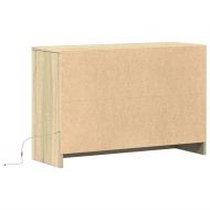 ТВ шкаф с LED, сонома дъб, 91x34x61 см, инженерно дърво