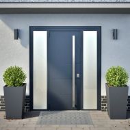 Градински кашпи, 2 бр, антрацит, 45x45x75 см, стомана