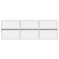 Стенен ТВ шкаф с LED осветление, бял, 130x31x45 см