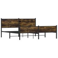 Метална рамка за легло, без матрак, опушен дъб, 160x200 см