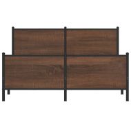 Метална рамка за легло, без матрак, кафяв дъб, 150x200 см