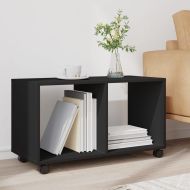 Подвижен шкаф, черен, 72x33x42,5 см, инженерно дърво