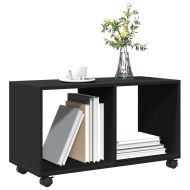 Подвижен шкаф, черен, 72x33x42,5 см, инженерно дърво