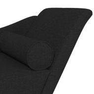 Кушетка с възглавници, черна, текстил