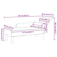 Кушетка с възглавници, черна, текстил