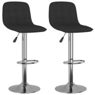 Бар табуретки, 2 бр, черни, текстил