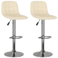 Бар табуретки, 2 бр, кремави, текстил