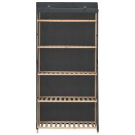 Гардероб, сив, 79x40x170 см, текстил