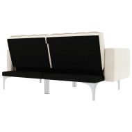 Разтегателно канапе, кремаво, плат